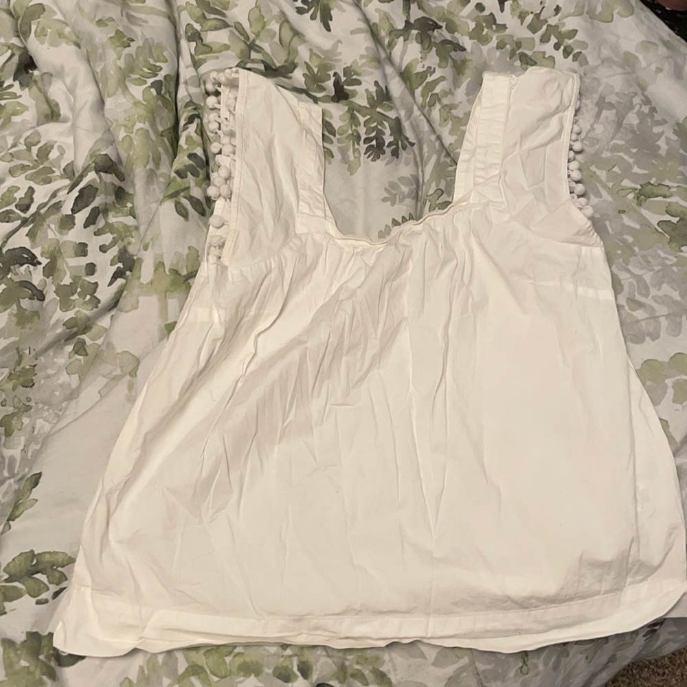 JCREW Pom Pom sleeveless shirt